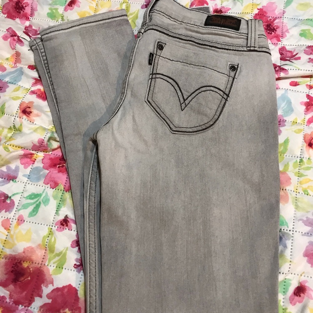 Levi 524 Too SuperLow Light Gray Jeans - Classic Slim Fit-